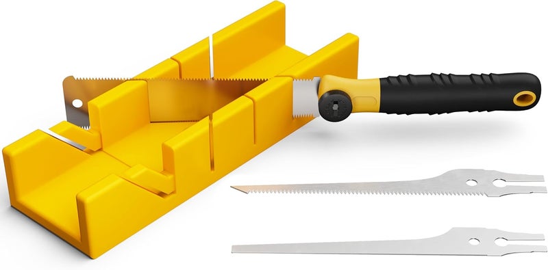 GARTOL Miter Box and Saw Set, 4-Piece Japanese Hand Saw for Wood Cutting, Woodworking Tools for Precise Miter and Bevel Cuts with 3 Replaceable Blades for DIY, Crafting, Furniture Making & Carpentry - Image 1